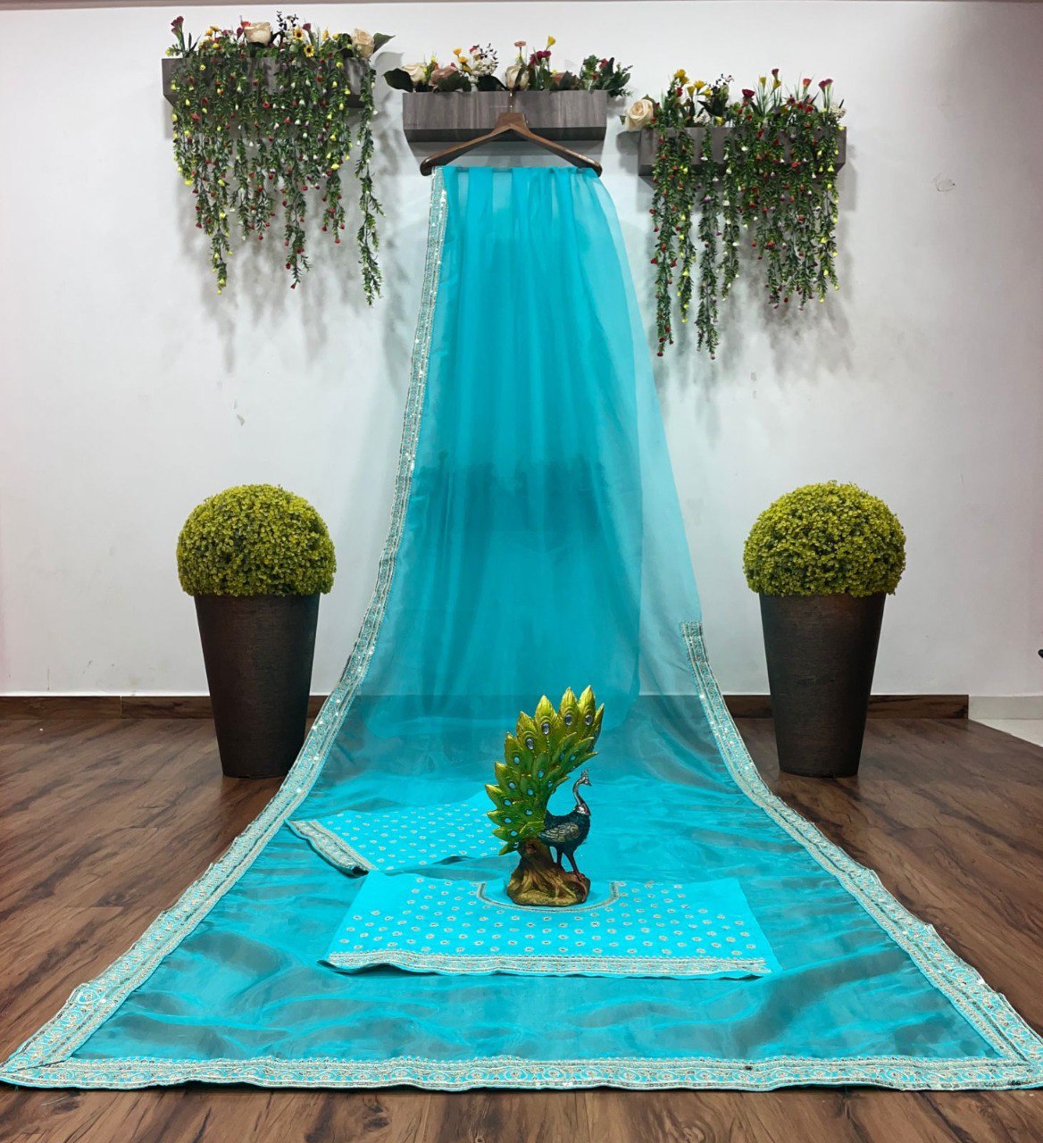 Beautiful Sky Blue Saree For Wedding Buy Now - Joshindia