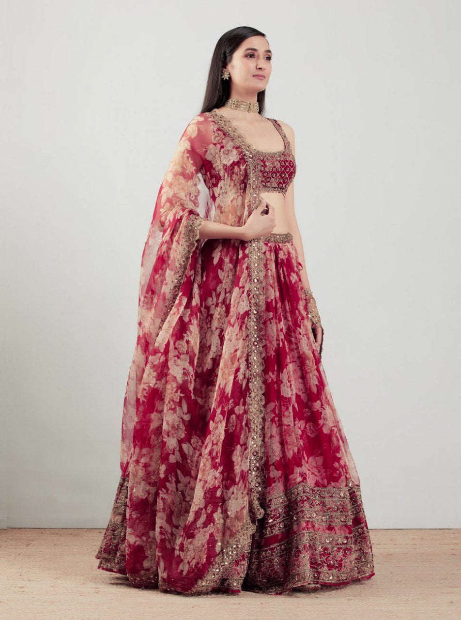 Beautiful red color georgette designer lehenga choli buy now – Joshindia