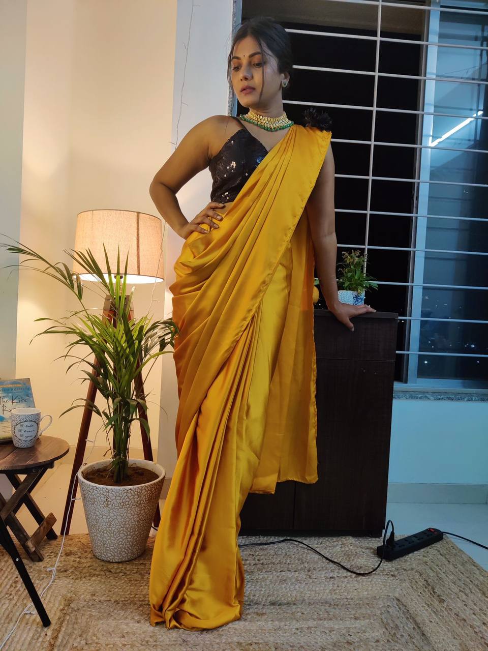 Readymade pleated hot sale saree online