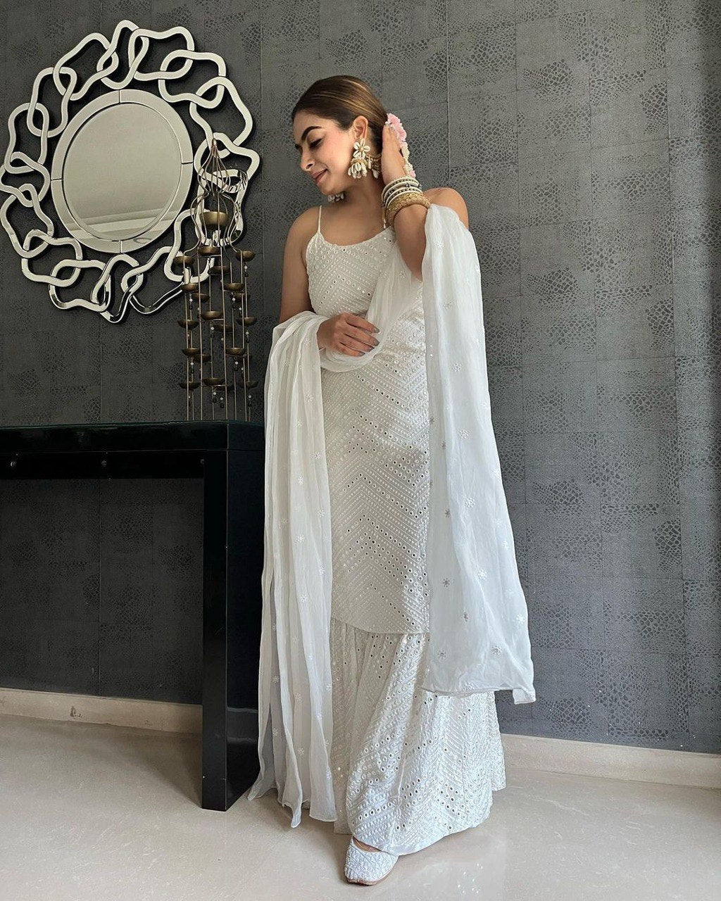 White salwar sales suit online shopping