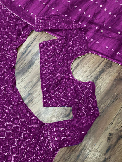 navratri special lehenga choli In Purple Color - Joshindia