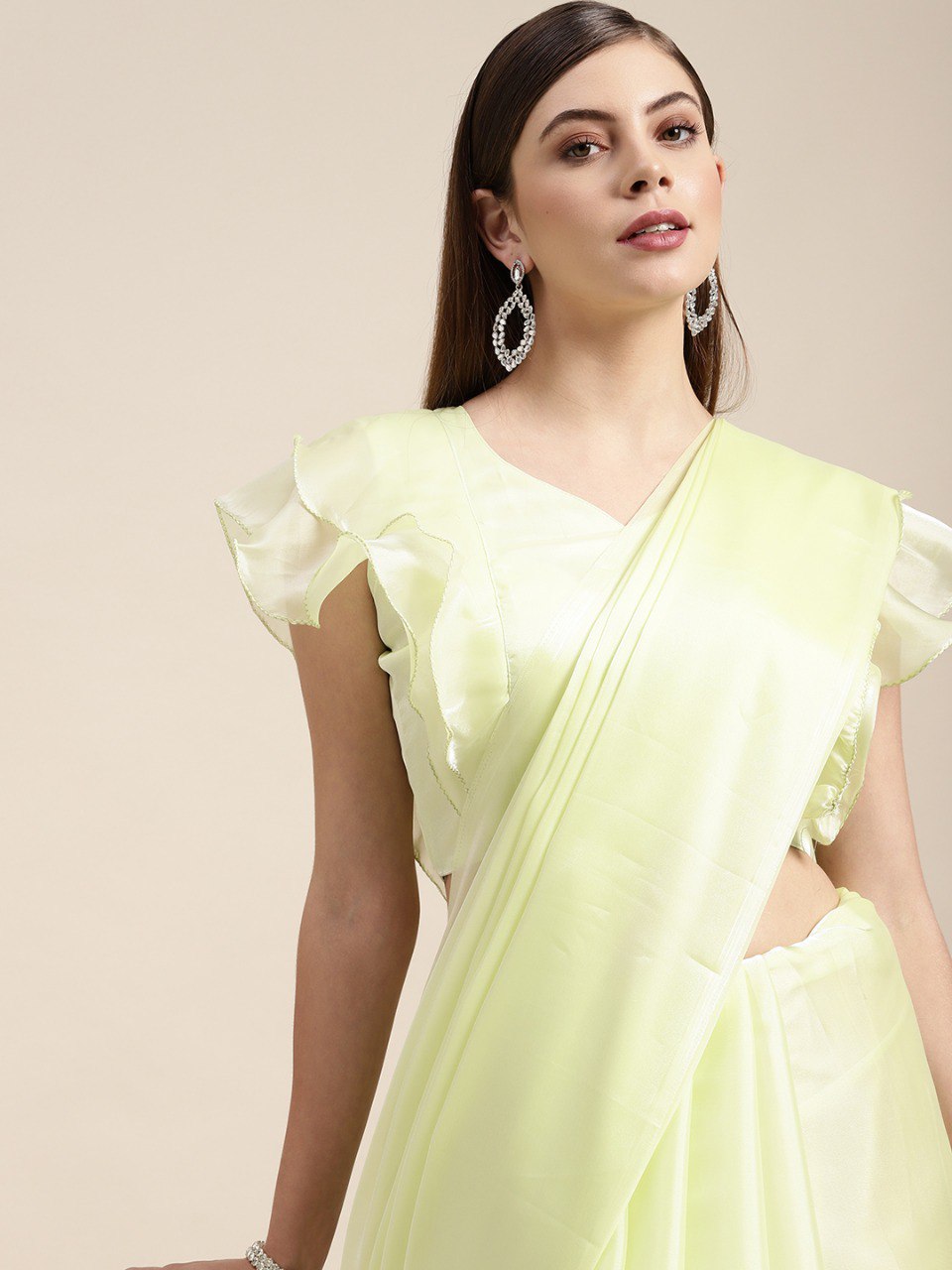 Buy Pista Color Latest Saree Collection Online in India - Joshindia