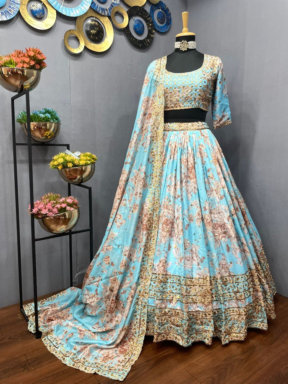 Buy Designer Bridal Lehenga - Fabulous Teal Blue Wedding Lehenga Choli –  Empress Clothing