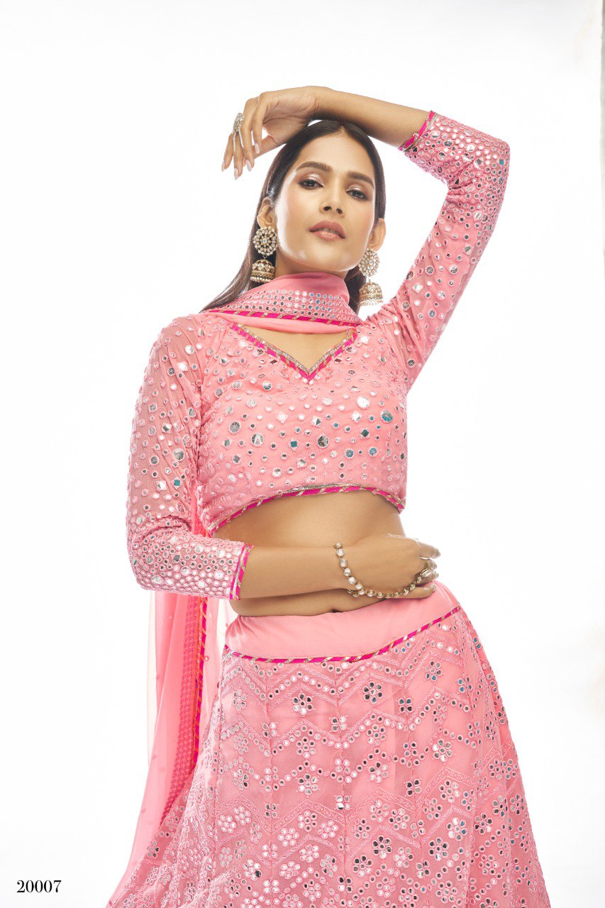 Buy Pink Printed Art Silk Lehenga Choli online At Zeel Clothing