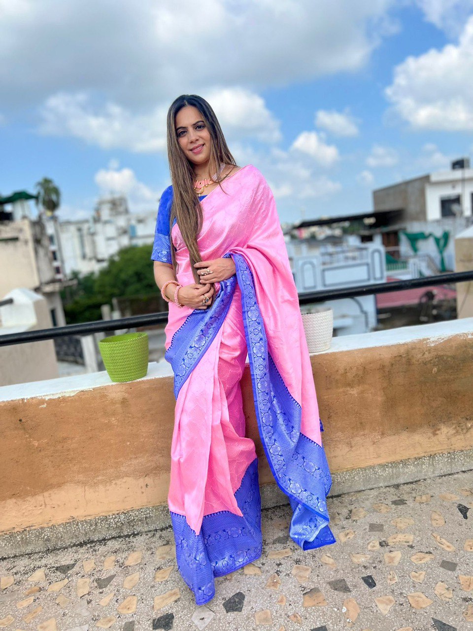 Anusree Nair's breathtaking look in a powder blue tulle saree!