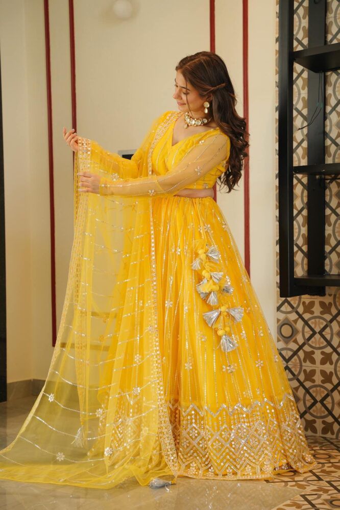 Yellow dress for on sale haldi with price